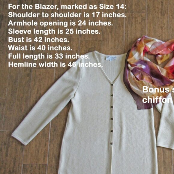 42" bust blazer & skirt set VTG beige St John Knit Collection Marie Gray classic - Picture 7 of 13